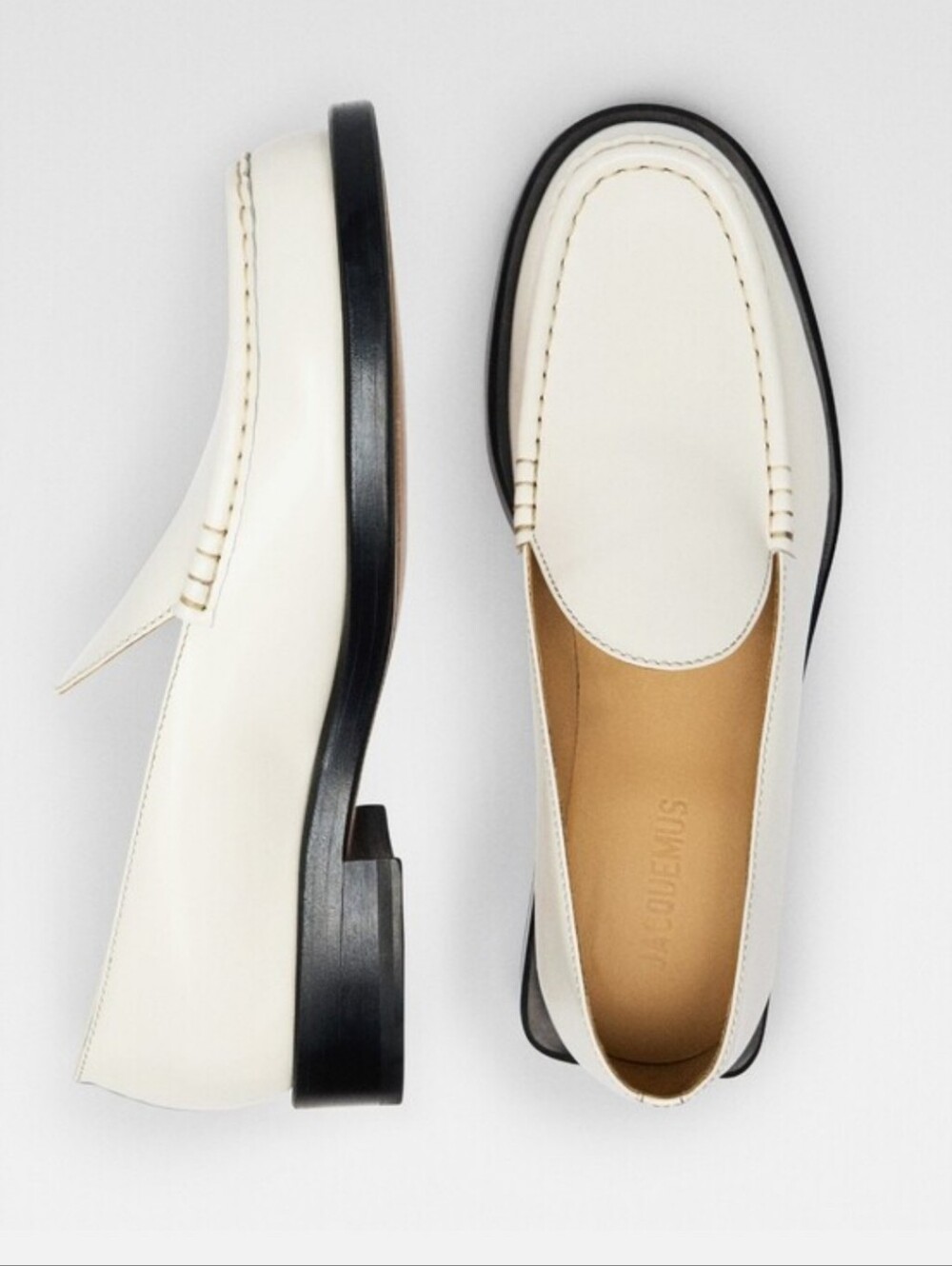 JACQUEMUS Men's Les Moccasins In Off-White Leather EU 41 US 8 Org $790